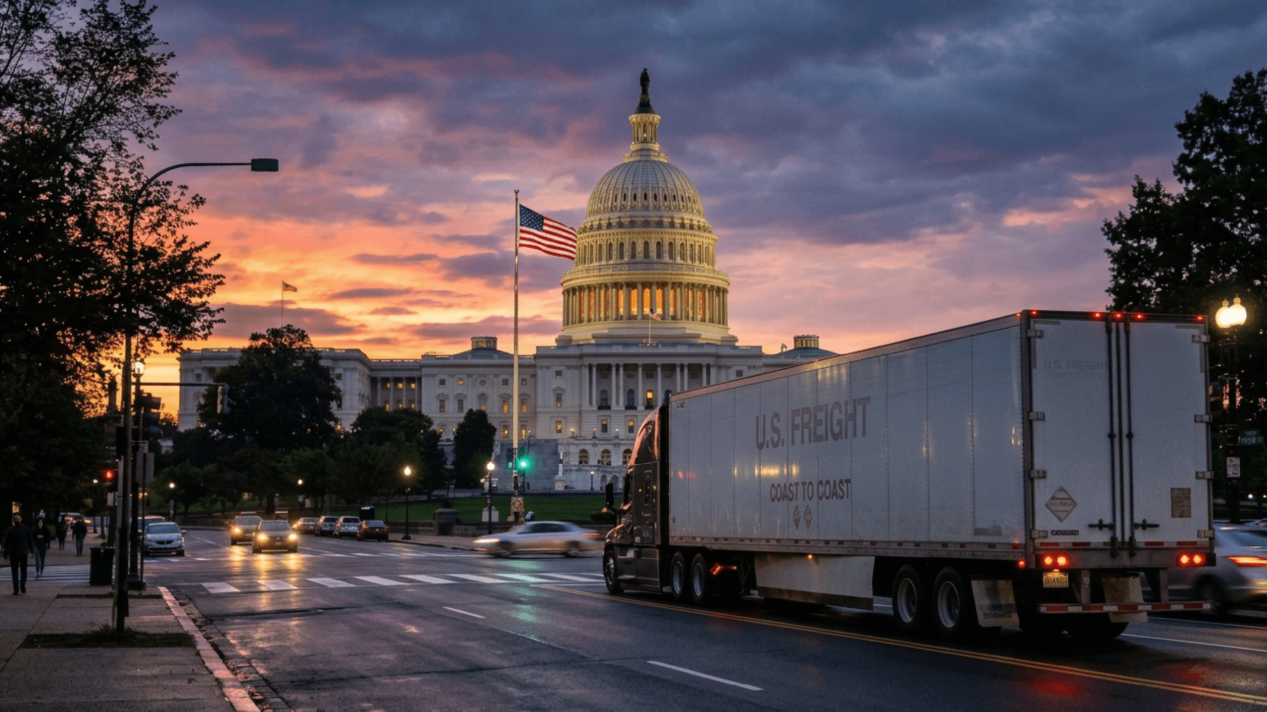 US Capitol with truck