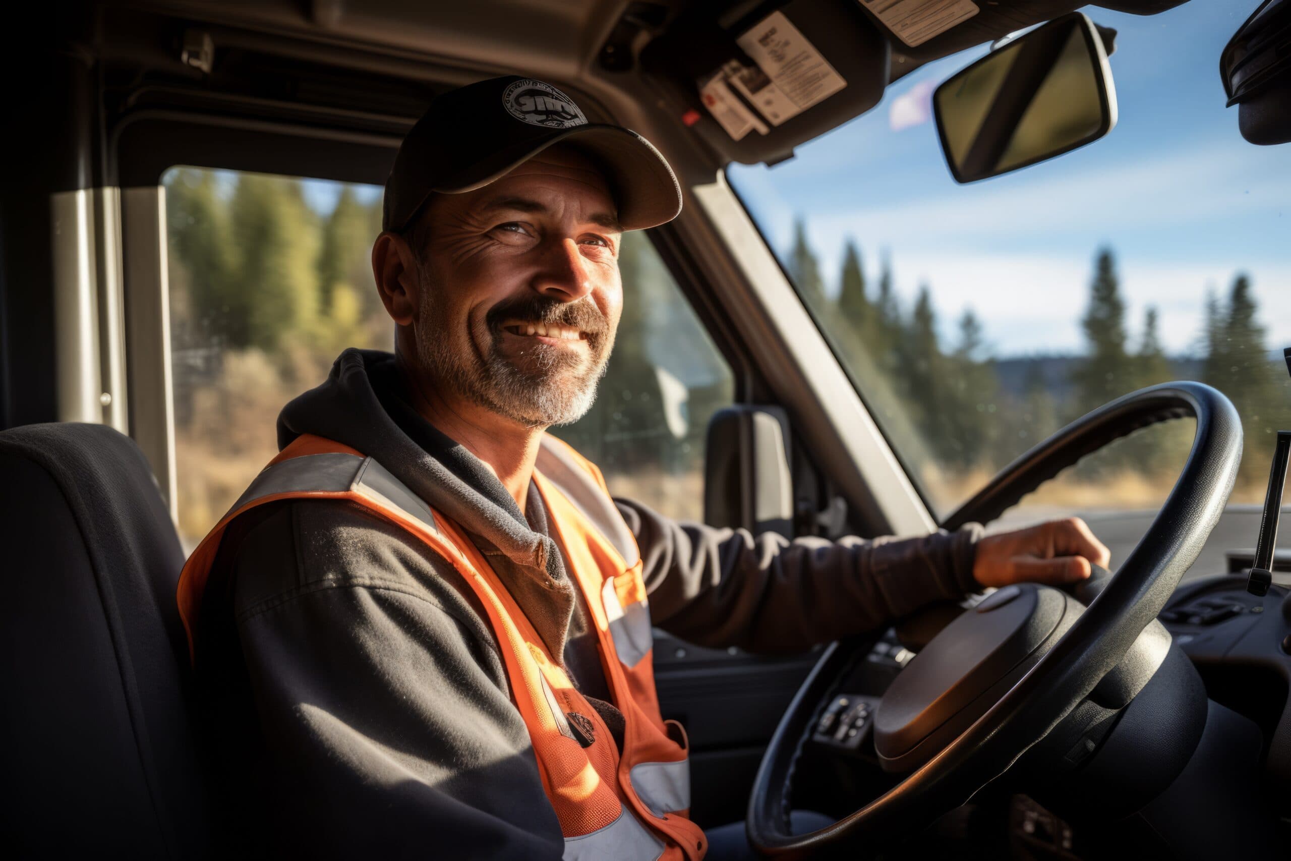 Professional Truck Driver smiling