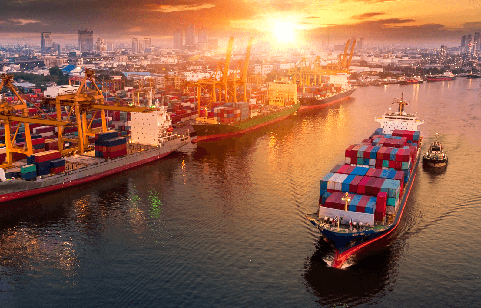 Photo of a ship with freight